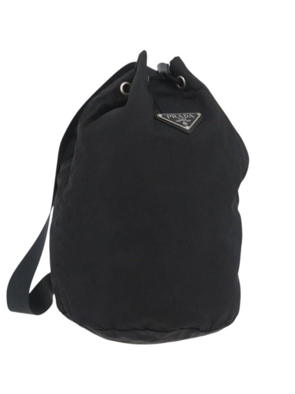 PRADA Purse Shoulder Bag Nylon Black Silver